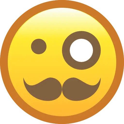 Monocle Emoji with Mustache