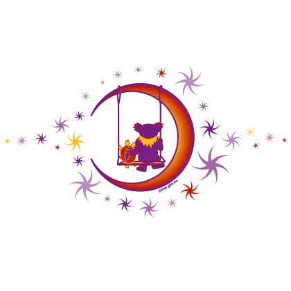 Moon Swing with Stars Illustration