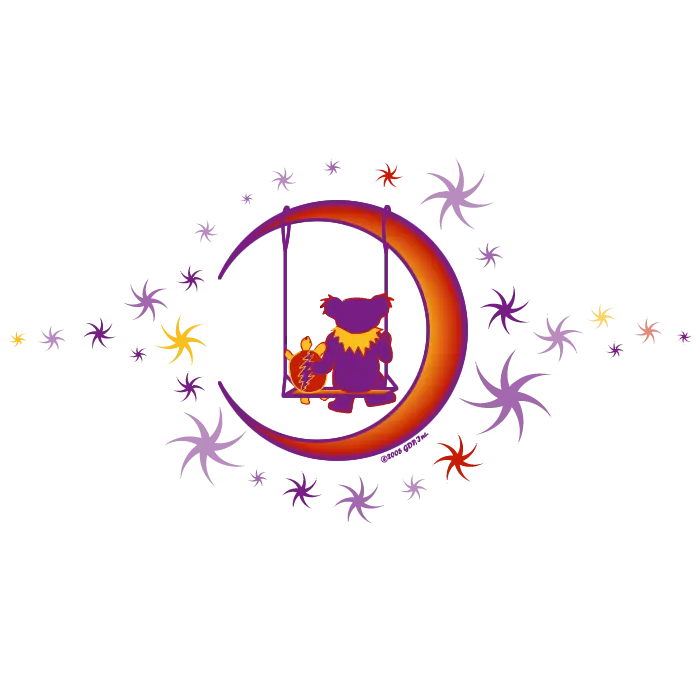 Moon Swing with Stars Illustration
