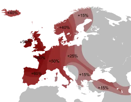 Percentage Map of Europe