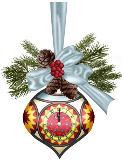 Christmas Ornament with Clock Design