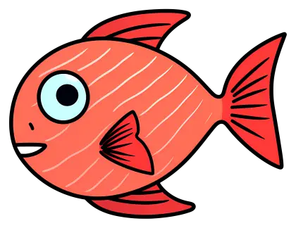 Adorable Red Cartoon Fish Illustration