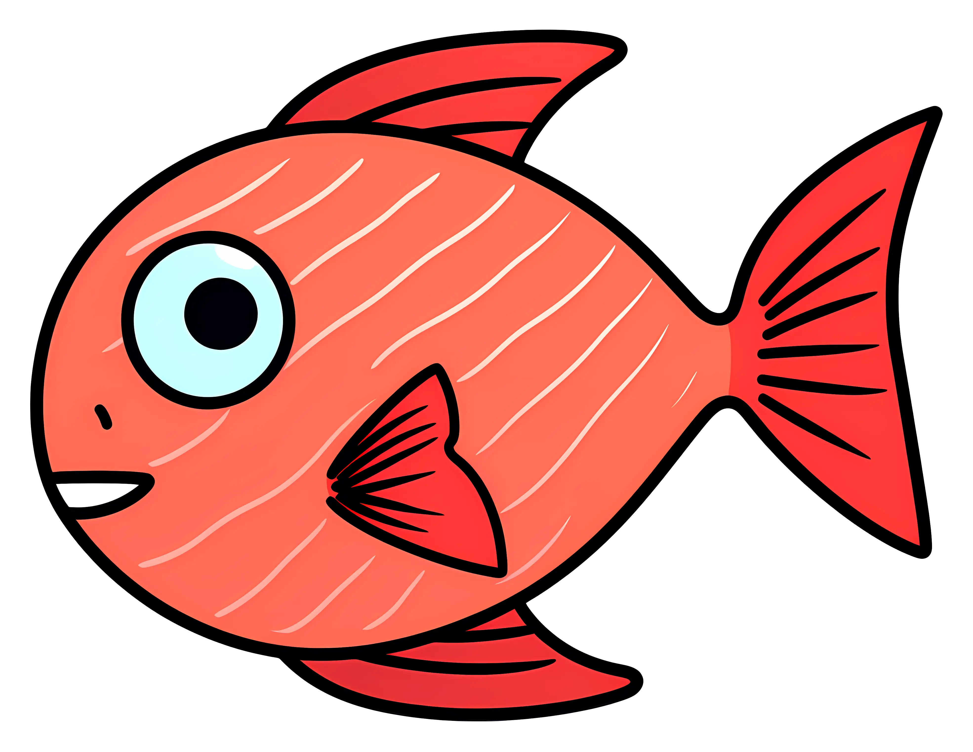 Adorable Red Cartoon Fish Illustration