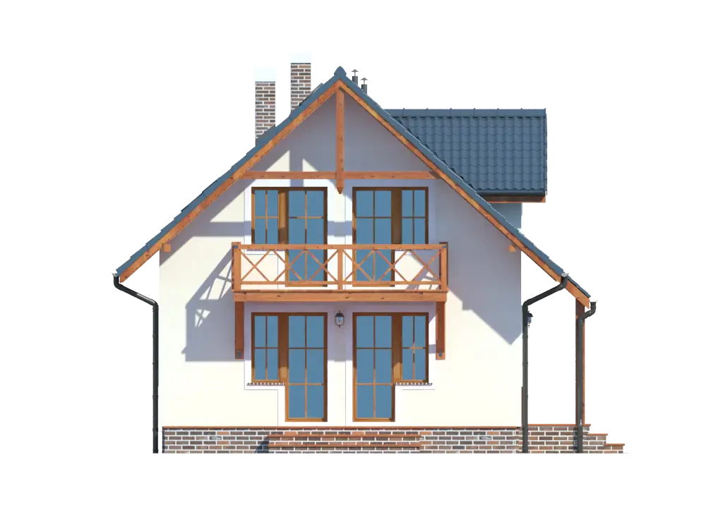Small modern house with a balcony