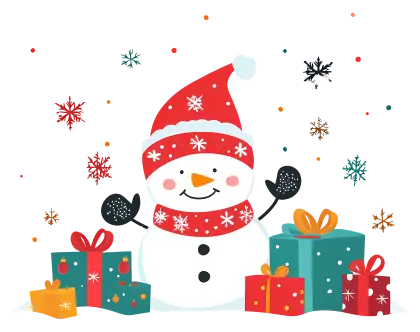 Snowman with Christmas Gifts