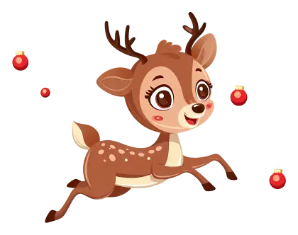 Happy Reindeer with Ornaments