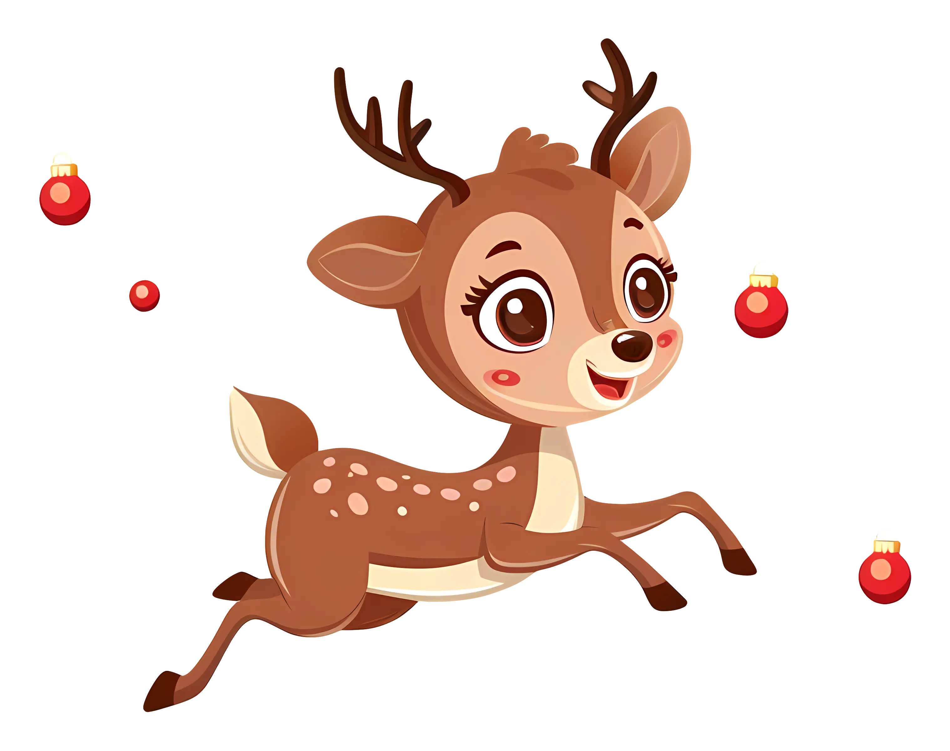 Happy Reindeer with Ornaments
