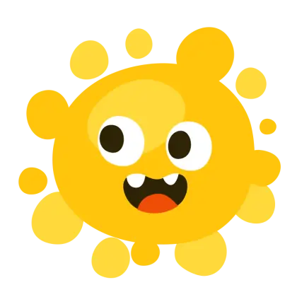 Cute Yellow Cartoon Germ Character Illustration