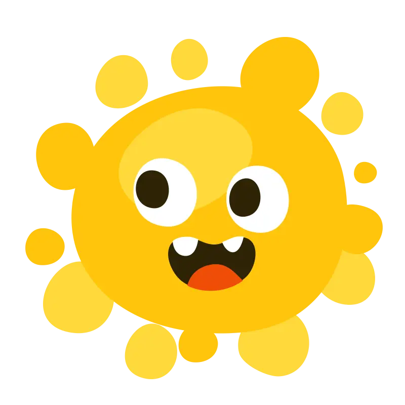 Cute Yellow Cartoon Germ Character Illustration