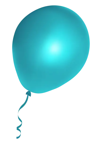Blue Party Balloon with Ribbon