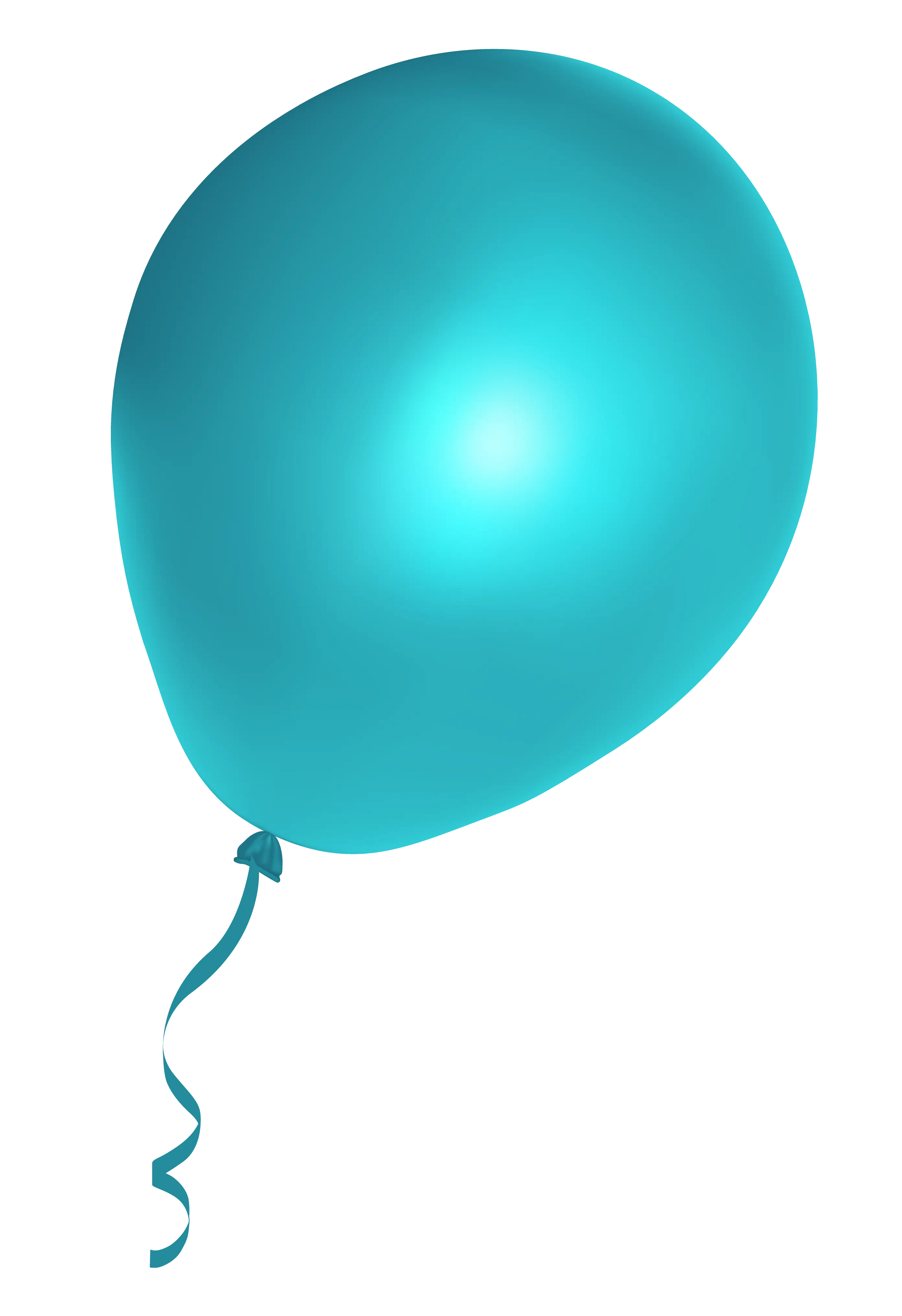 Blue Party Balloon with Ribbon