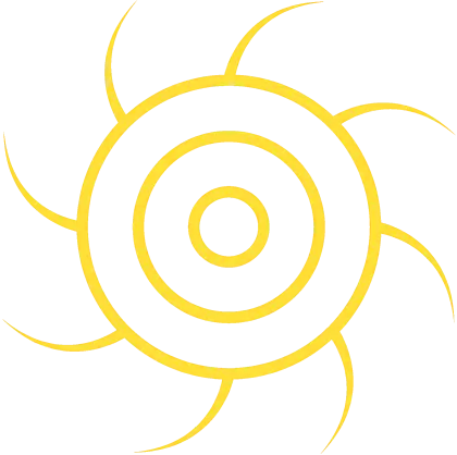 Yellow Sun Icon with Radiating Lines