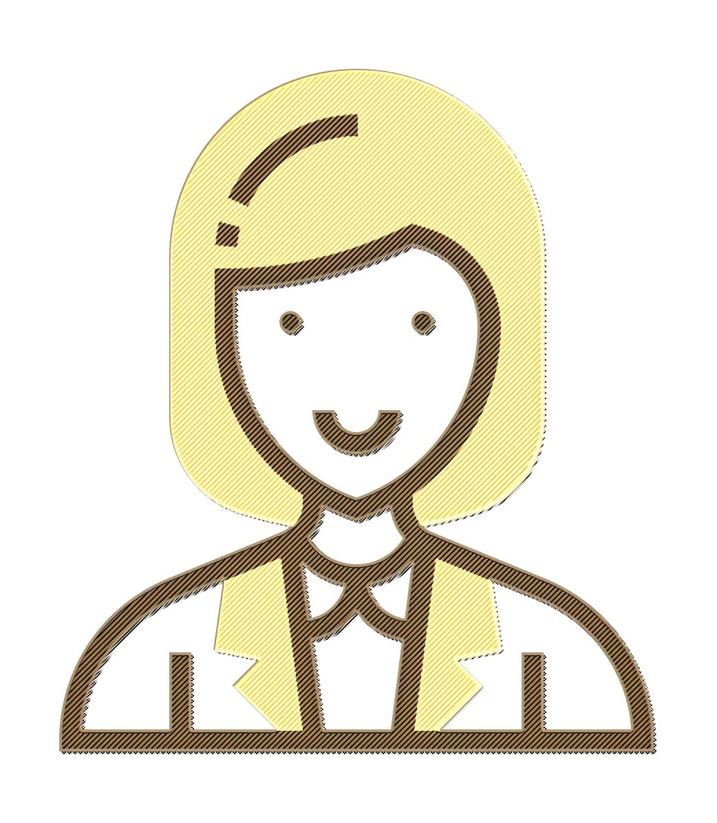 Female Avatar Line Art Illustration