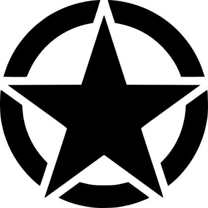 Black Star Icon with Circle Outline