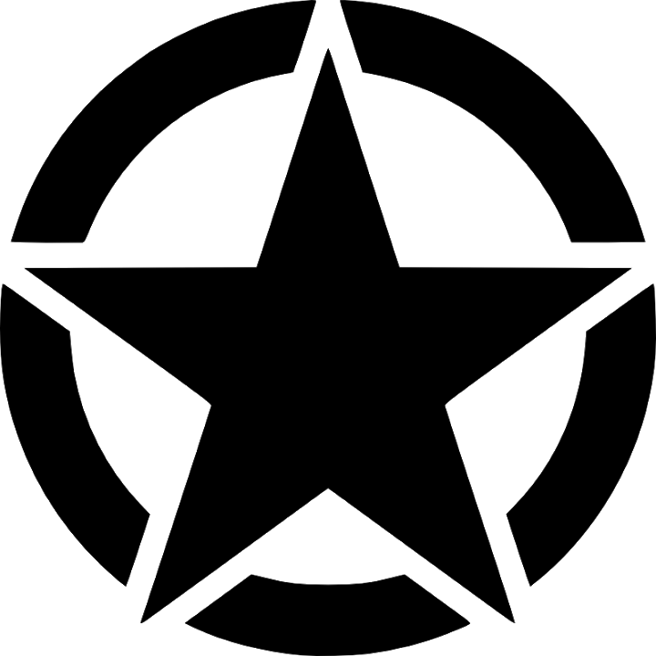 Black Star Icon with Circle Outline