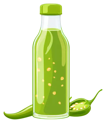 Bottle of Green Hot Sauce