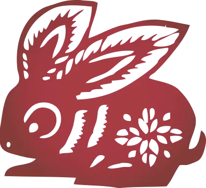 Red Paper Cut Rabbit