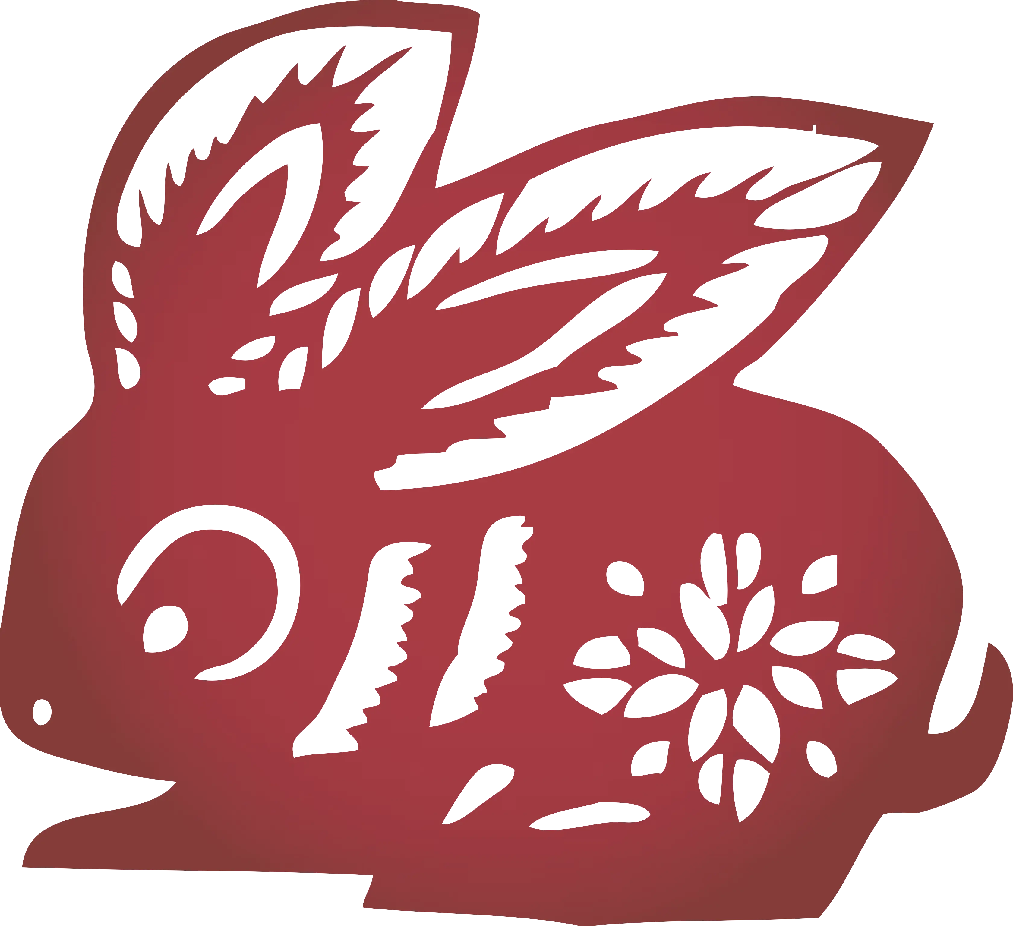 Red Paper Cut Rabbit