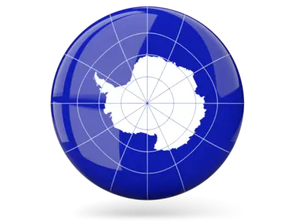 Antarctica Map on Blue Globe