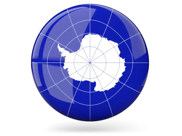 Antarctica Map on Blue Globe