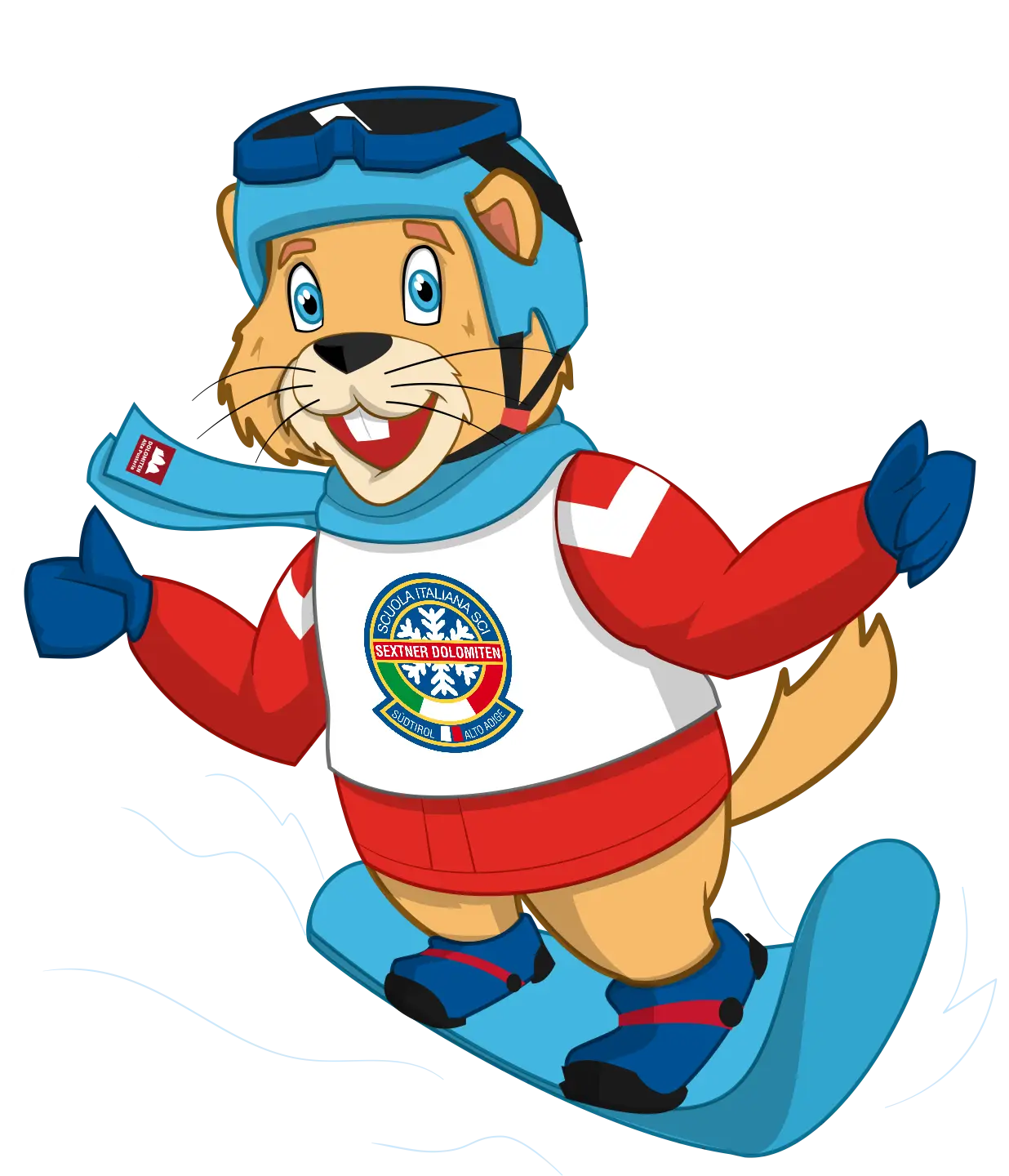 Cartoon Otter Snowboarding in Winter Sports Design