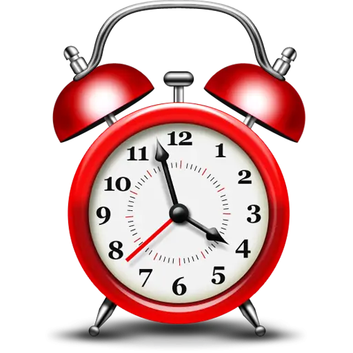 Classic Red Alarm Clock Illustration