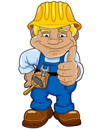 Cartoon Construction Worker with Tools