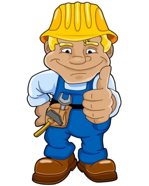 Cartoon Construction Worker with Tools