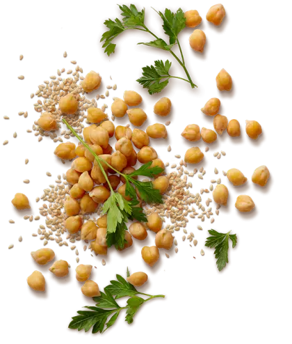 Fresh Chickpeas with Herbs and Sesame
