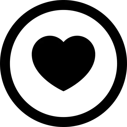 Black Heart Icon in a Circle