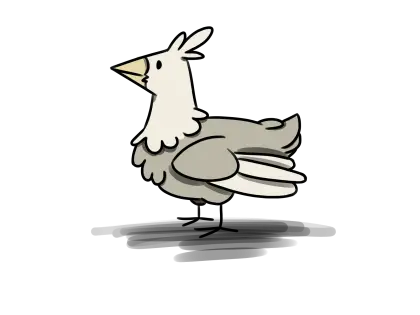 Gray Cartoon Chicken Illustration