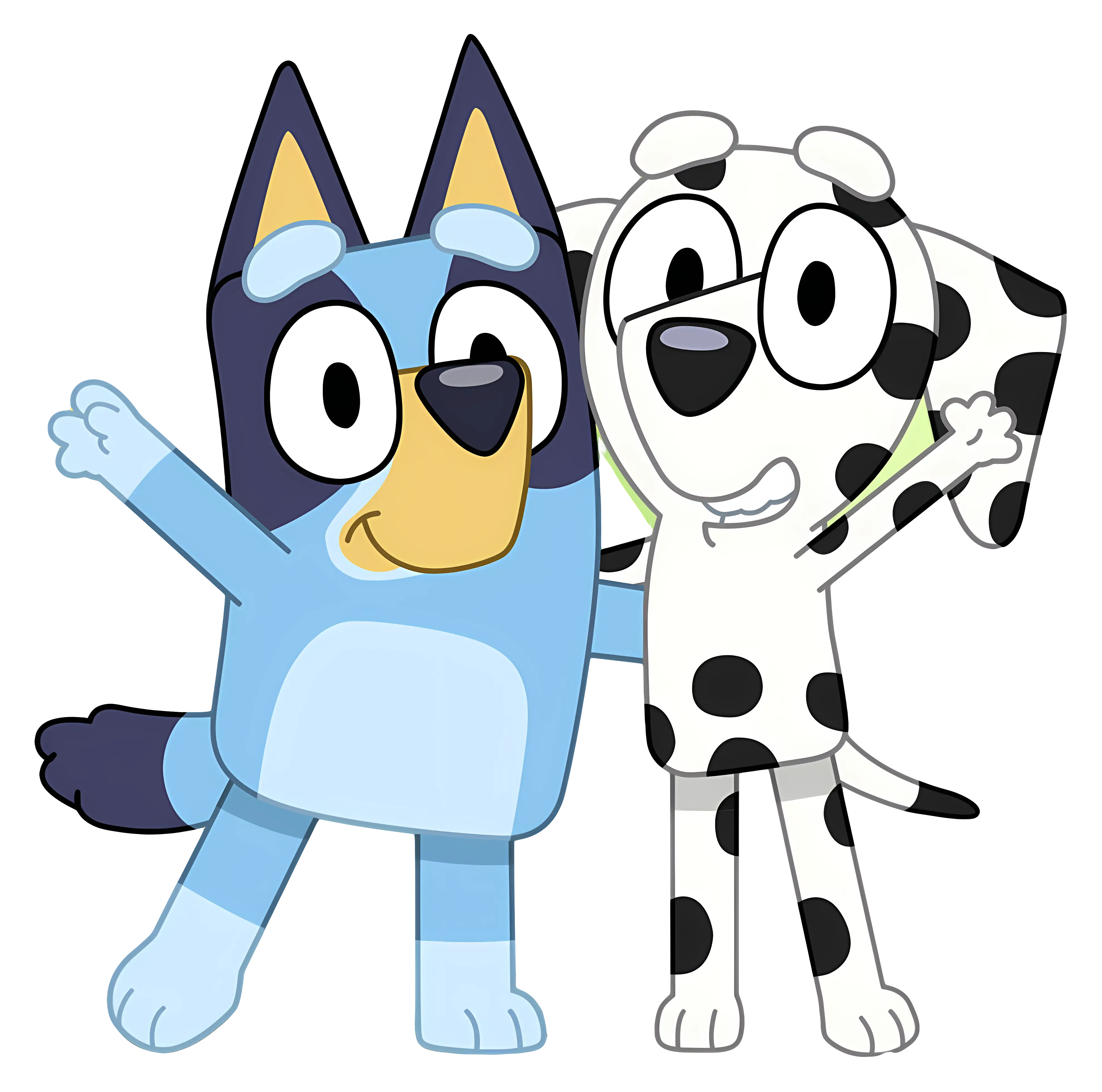 Blue Cartoon Dog and Spotted Dog Friends