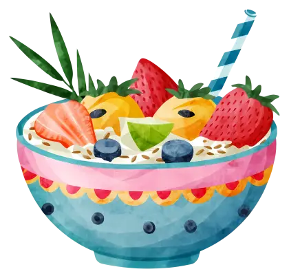 Colorful Fruit Bowl with Fresh Ingredients