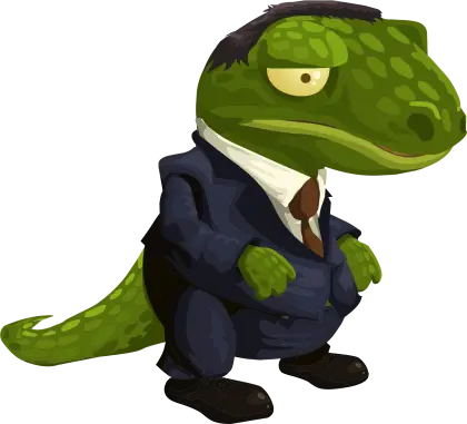 Cartoon Lizard Wearing a Business Suit