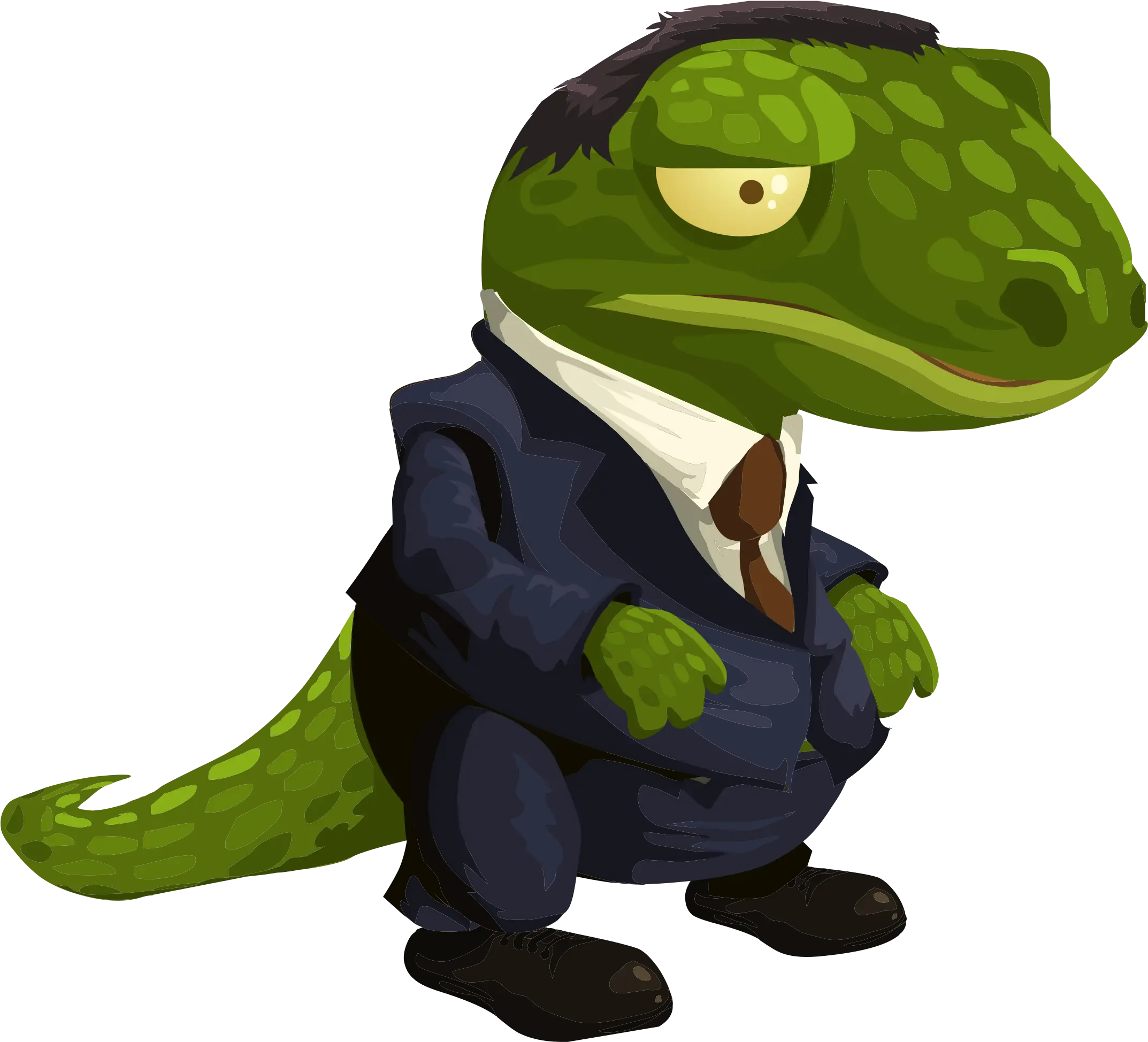 Cartoon Lizard Wearing a Business Suit