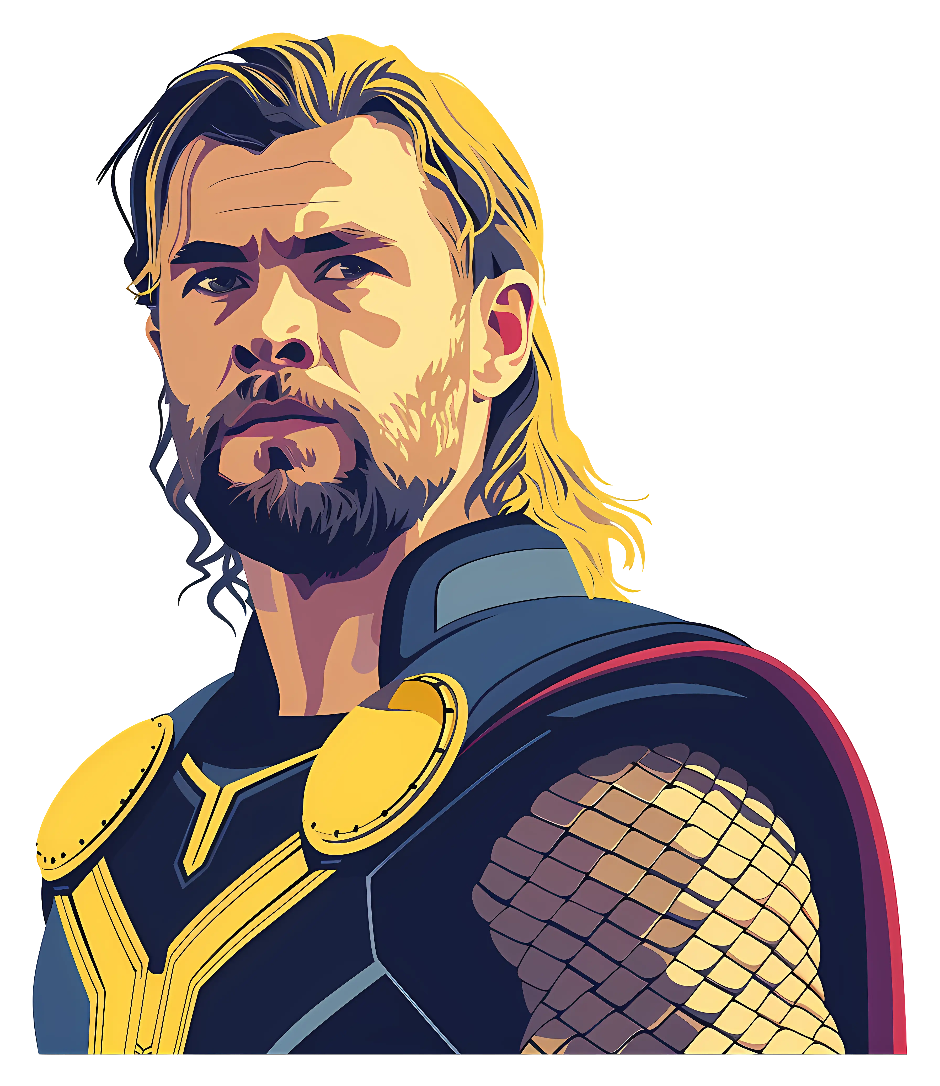 Blond warrior wearing detailed armor