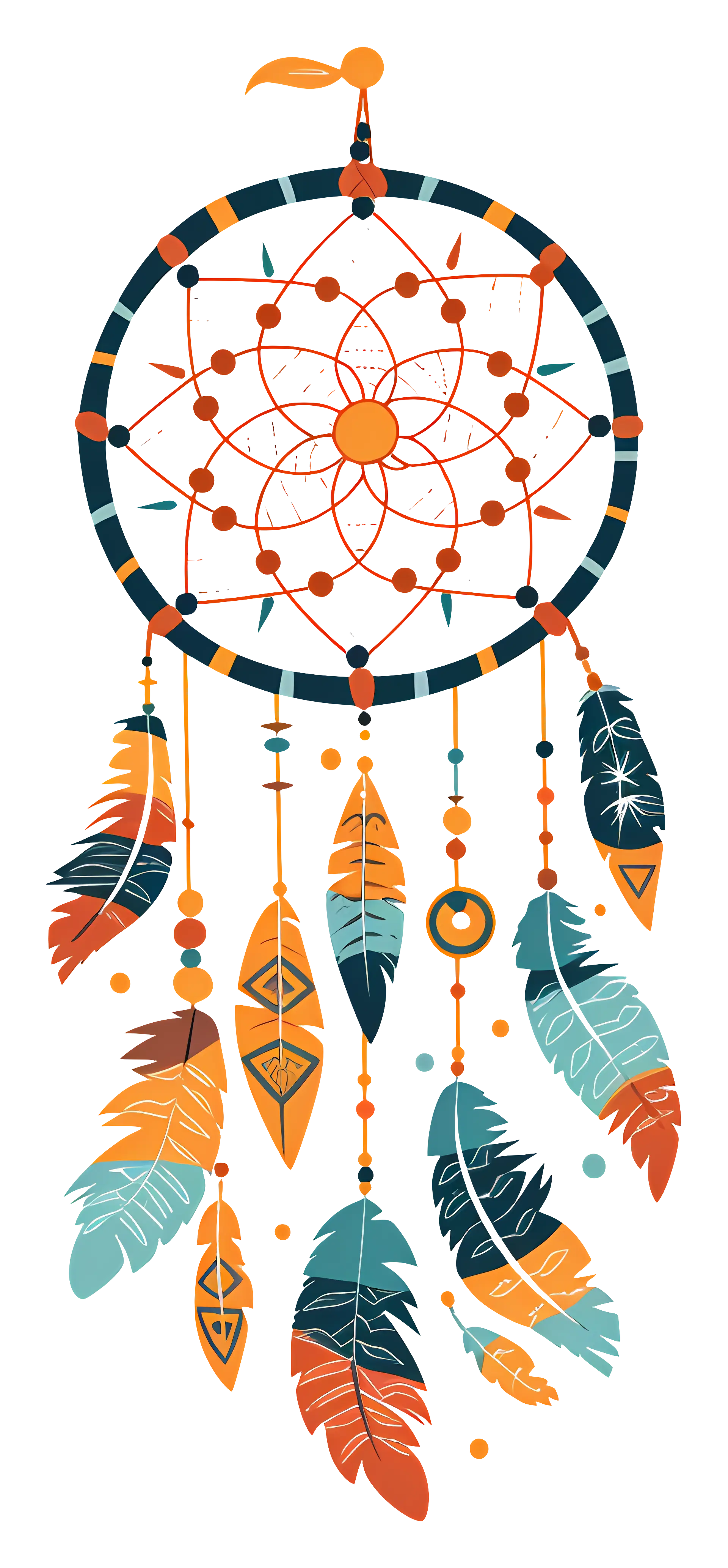 Colorful Dreamcatcher with Feathers