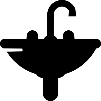 Black Sink Silhouette with Faucet