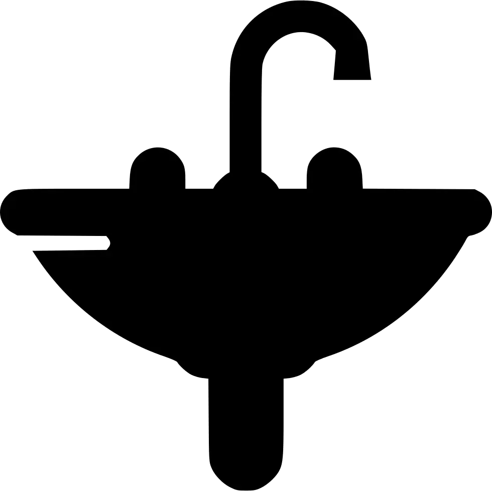Black Sink Silhouette with Faucet