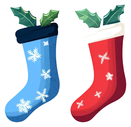 Colorful Christmas Stockings with Holly