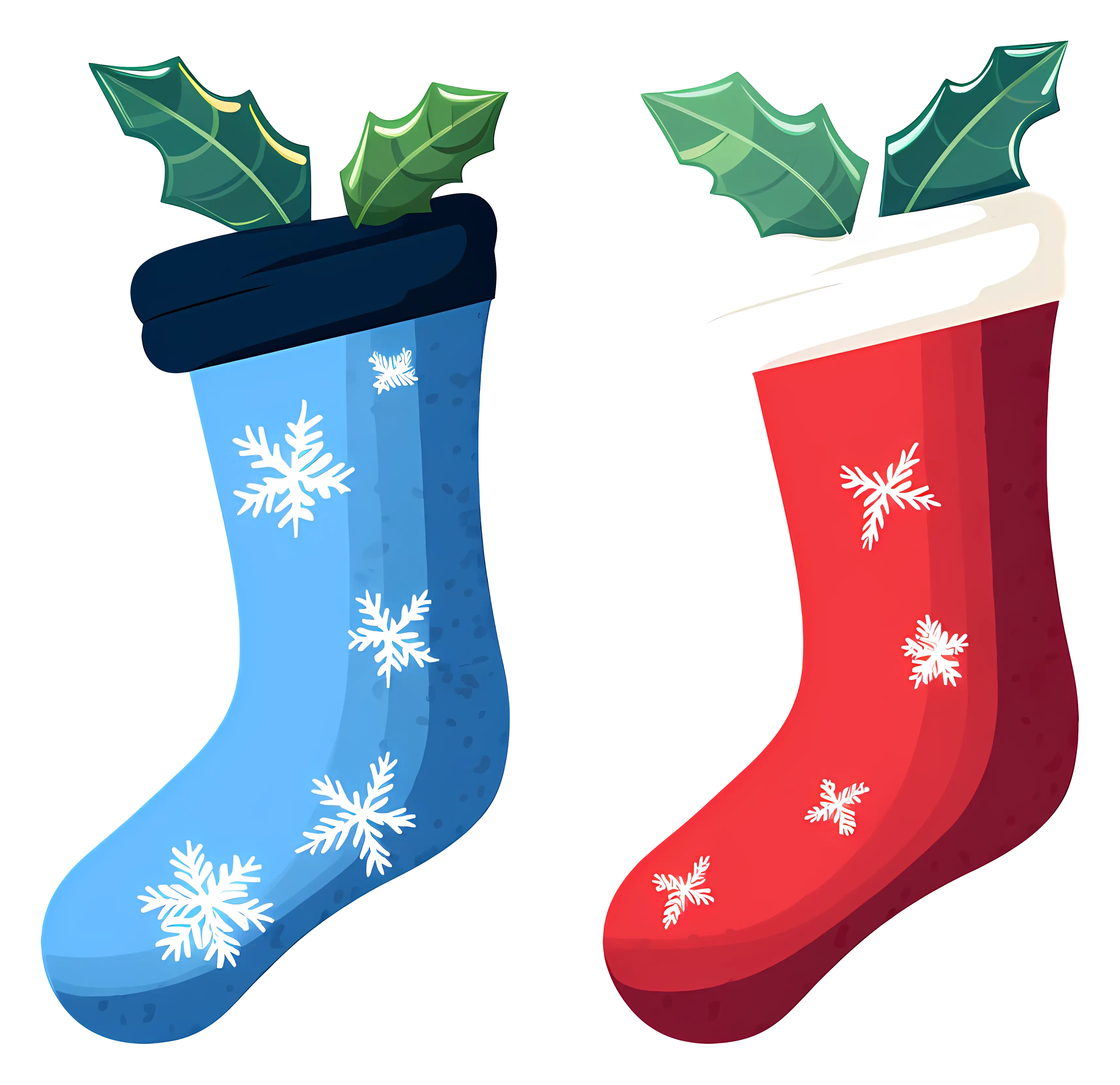 Colorful Christmas Stockings with Holly