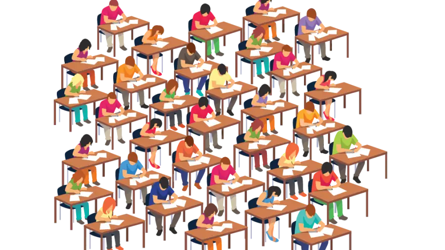Students Taking an Exam