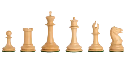 Wooden Chess Pieces in a Row