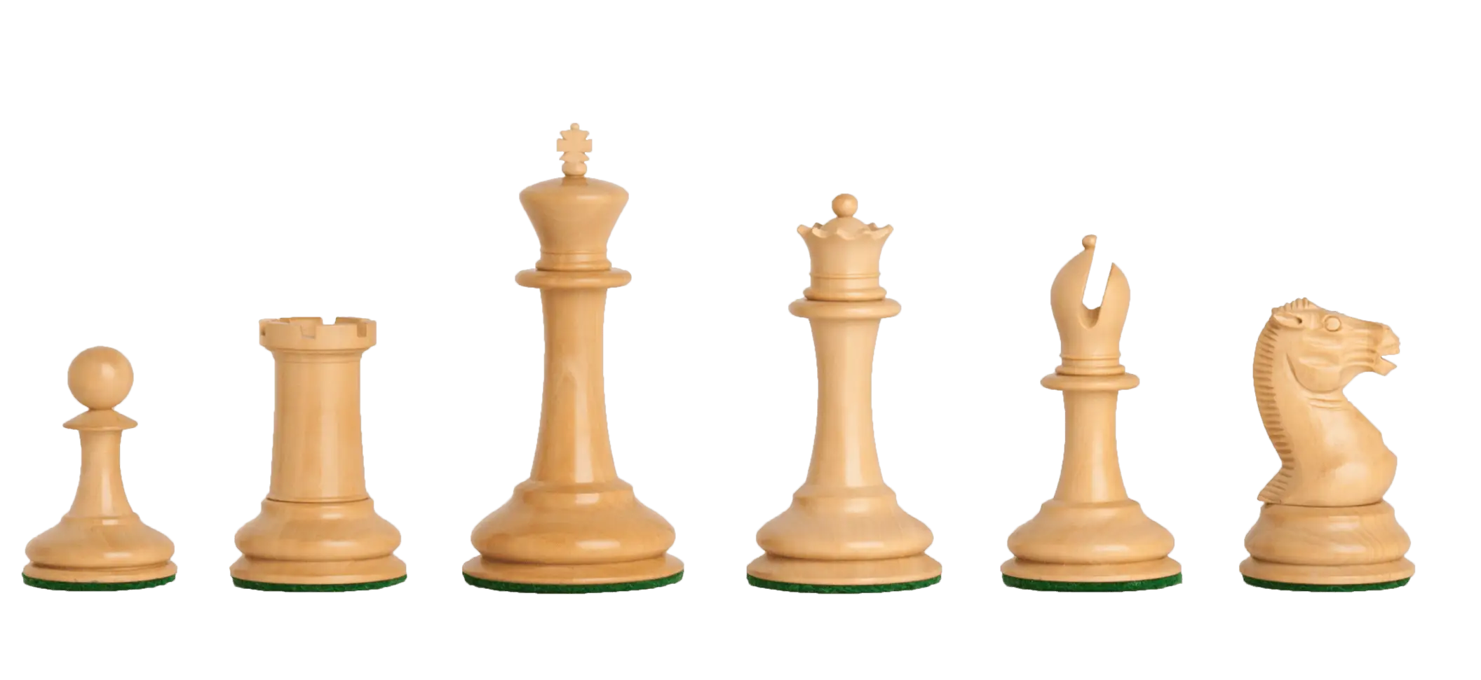 Wooden Chess Pieces in a Row