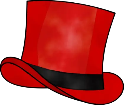 Red Top Hat with Black Band