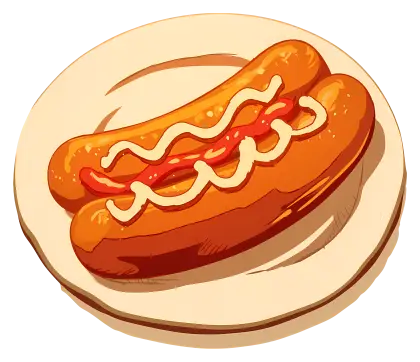 Hotdogs with Mustard and Ketchup Toppings