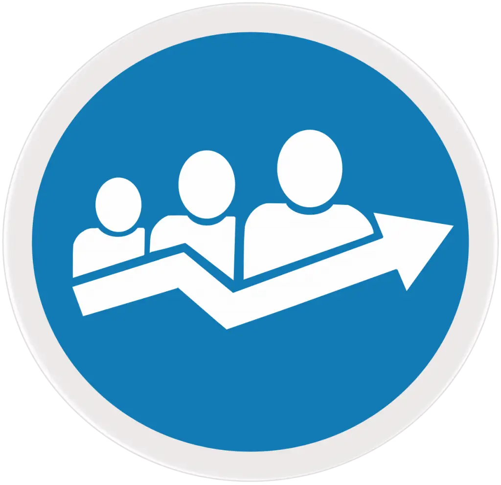 People Icon with Growth Arrow