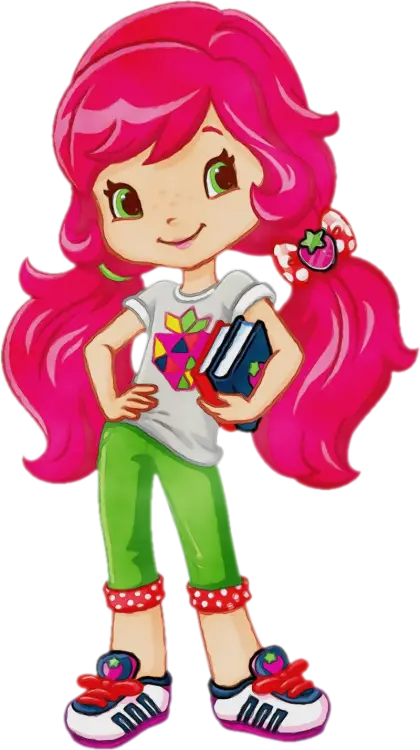 Cartoon Girl Holding a Book