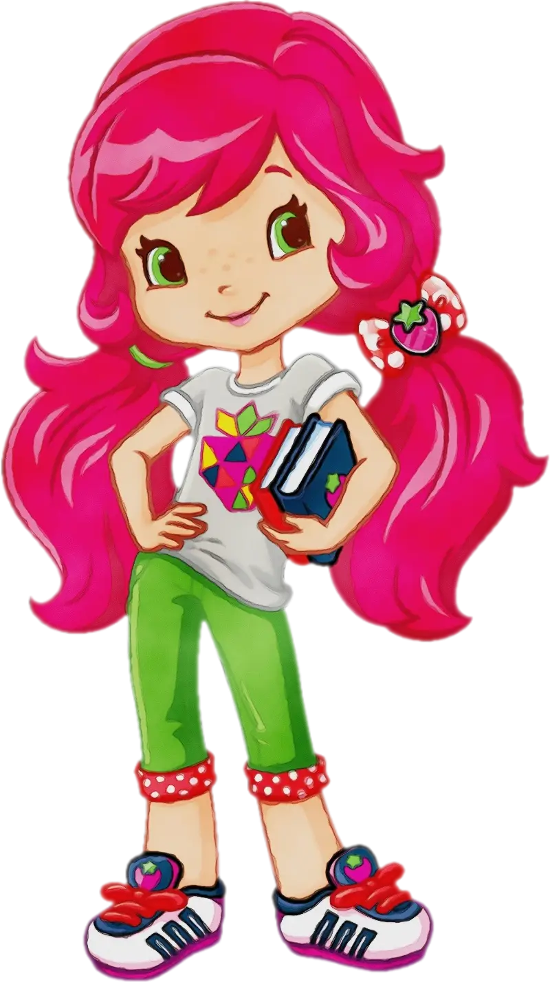 Cartoon Girl Holding a Book
