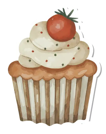 Cupcake with Tomato and Cream Topping